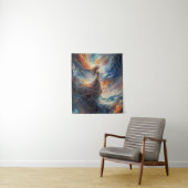 Tenture Femme céleste dans l'art cosmos de feu (En situation)