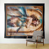 Tenture Femme dans l'opulent or turquoise Attrait par Xzen (En situation (horizontale))