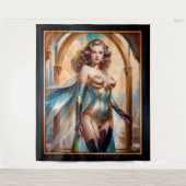 Tenture Femme dans l'opulent or turquoise Attrait par Xzen (Devant)