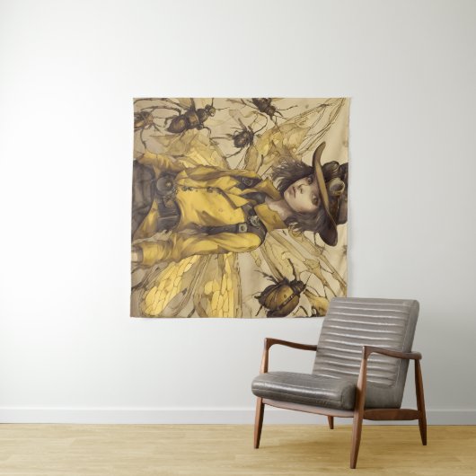 Tenture Femme d'insectes Steampunk (En situation (horizontale))