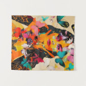 Tenture Femme et papillons Médias mixtes (Devant (Horizontal))