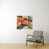 Tenture Femme et papillons Médias mixtes (En situation (horizontale))