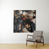 Tenture Femme noire victorienne avec cheval (En situation (horizontale))