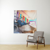 Tenture Femme portant veste et shorts en denim bleu (En situation (horizontale))