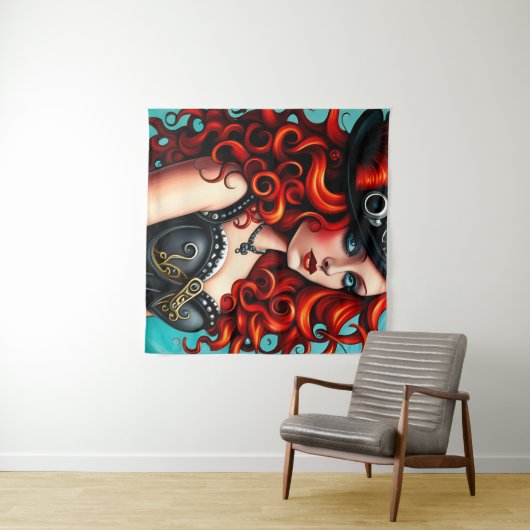 Tenture Femme Red Haired Steampunk (En situation (horizontale))