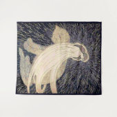 Tenture femme rêveuse et chat (Devant (Horizontal))