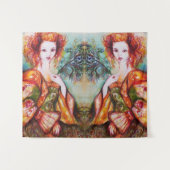 TENTURE FEMME ROMANTIQUE AVEC PLUME DE PAON ÉTOILÉE (Devant (Horizontal))