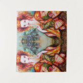 TENTURE FEMME ROMANTIQUE AVEC PLUME DE PAON ÉTOILÉE (Devant)