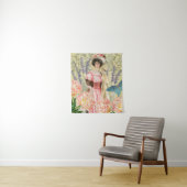 Tenture Femme victorienne florale rose Régence (En situation)