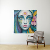 Tenture Femmes de fleurs mandala (En situation)