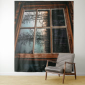 Tenture Fenêtre Cabine de bûcheron // Coucher de soleil de (En situation)