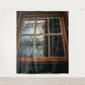 Tenture Fenêtre Cabine de bûcheron // Coucher de soleil de (Devant)