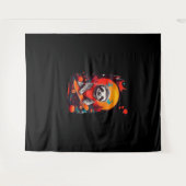 Tenture Fente avec skateboard sur la nuit halloween Classi (Devant (Horizontal))