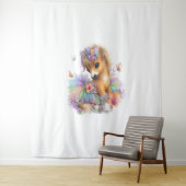 Tenture Ferme à cheval arc-en-ciel été (En situation)