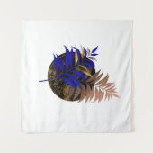 Tenture Ferme bleue sur cercle noir (Devant (Horizontal))