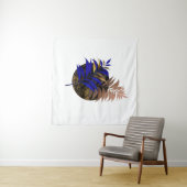 Tenture Ferme bleue sur cercle noir (En situation (horizontale))