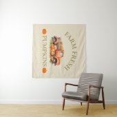 Tenture Ferme citrouilles d'aquarelle fraîche automne (En situation (horizontale))