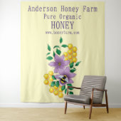 Tenture Ferme d'abeilles miel Lavande jaune (En situation)