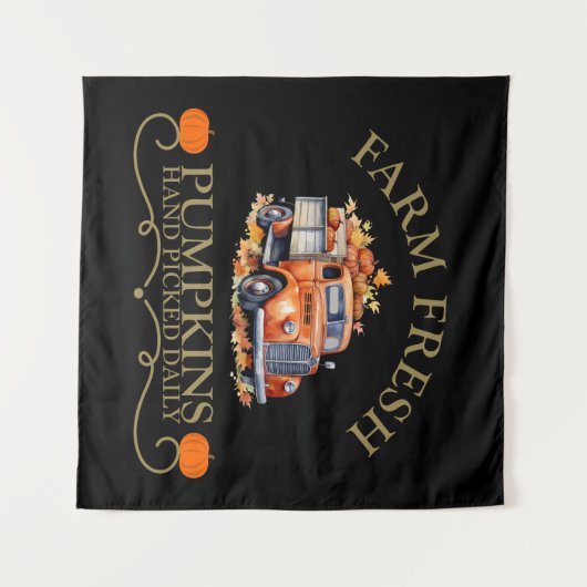 Tenture Ferme d'eau douce citrouilles feuilles automne aut (Devant (Horizontal))