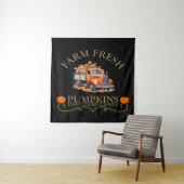 Tenture Ferme d'eau douce citrouilles feuilles automne aut (En situation)