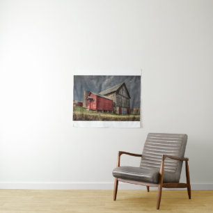 Tenture Fermes   Grange en bois rouge dans le Michigan