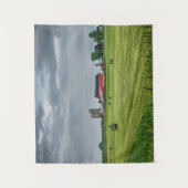 Tenture Fermes | Red Barn & Silo au printemps (Devant)