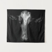 Tenture Fermes | Tête de vache B&W (Devant (Horizontal))