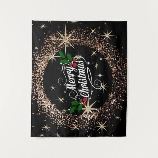 Tenture Festive Joyeux Noël design, (Devant)