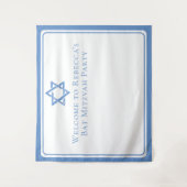 Tenture Fête bat mitzvah lumière étoile bleue de David (Devant)