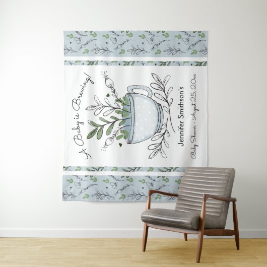 Tenture Fête bébé à la théière (En situation)