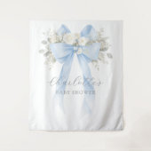 Tenture Fête bébé garçon à ruban bleu floral (Devant)