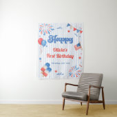 Tenture Fête d'anniversaire - 4 juillet (En situation)