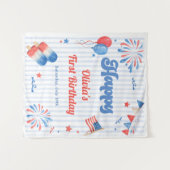 Tenture Fête d'anniversaire - 4 juillet (Devant (Horizontal))