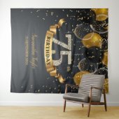 Tenture Fête d'anniversaire 75 ans diamant ballons noirs o (En situation (horizontale))
