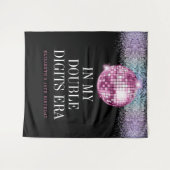 Tenture Fête d'anniversaire de 10 ans à la mode Disco Doub (Devant (Horizontal))