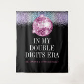 Tenture Fête d'anniversaire de 10 ans à la mode Disco Doub (Devant)