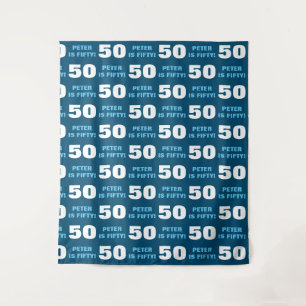Tenture Fête d'anniversaire de 50 ans de l'homme bleu mode