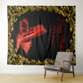 Tenture Fête d'anniversaire de chaussure rouge de femme L  (En situation (horizontale))