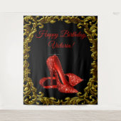 Tenture Fête d'anniversaire de chaussure rouge de femme L  (Devant)