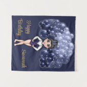 Tenture Fête d'anniversaire de gymnastique avec arche de b (Devant (Horizontal))