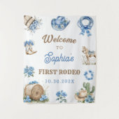 Tenture Fête d'anniversaire de la première course de cow-b (Devant)