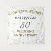 Tenture Fête d'anniversaire de mariage de 50 ans dorée (Devant)