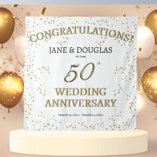 Tenture Fête d'anniversaire de mariage de 50 ans dorée