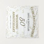 Tenture Fête d'anniversaire de mariage de 50 ans en or  (Devant (Horizontal))