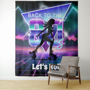Tenture Fête d'anniversaire de patin à roulettes Vaporwave