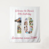 Tenture Fête d'anniversaire des 10 ans 10 Photo Collage Fo (Devant)