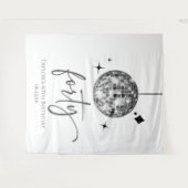 Tenture Fête d'anniversaire des 40 ans Boule disco argenté (Devant (Horizontal))