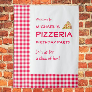 Tenture Fête d'anniversaire des enfants Pizza Party