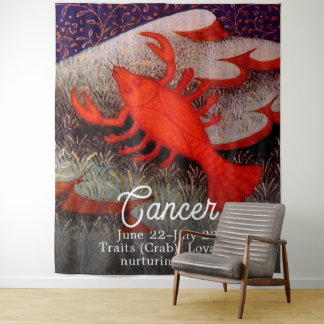 Tenture Fête d'anniversaire du signe du zodiaque Cancer le