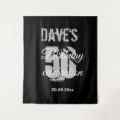 Tenture Fête d'anniversaire élégante noire 50 ans  (Devant)